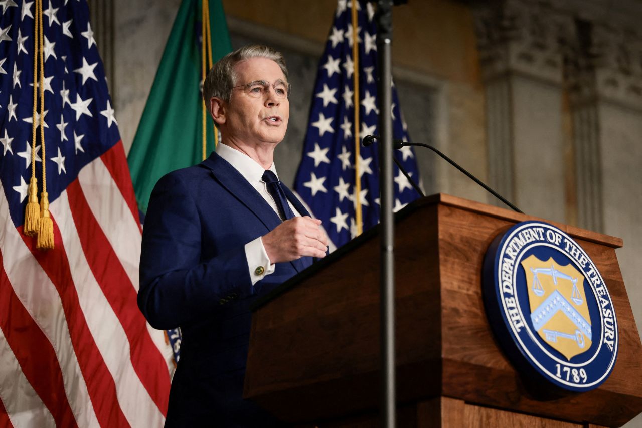 U.S. Treasury Secretary Scott Bessent speaks during a press conference to outline further sanctions against Iran, at the Treasury Department in Washington, D.C., U.S., on Monday.