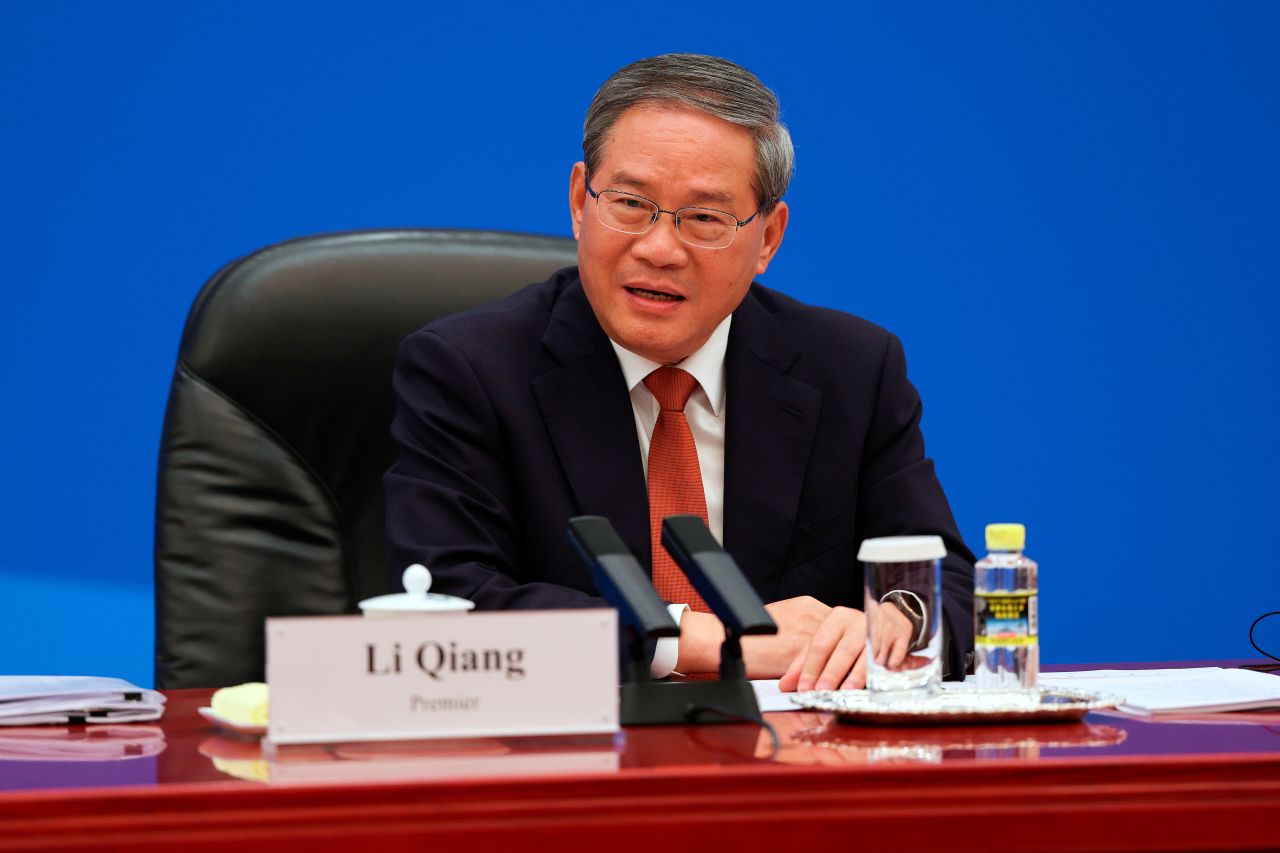 Chinese Premier Li Qiang attends a meeting at the Great Hall of the People in Beijing, on May 14.