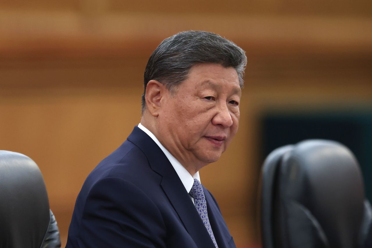 Chinese leader Xi Jinping in The Great Hall of People in Beijing, China, on September 4, 2025.