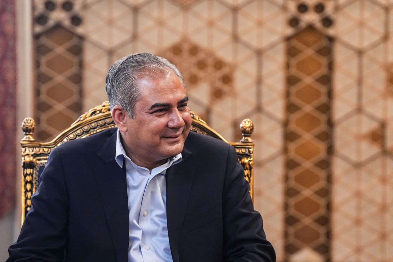 Mohsin Naqvi attends a meeting in Tehran, Iran on May 23.