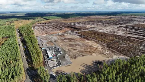 AFP via Getty Images An aerial view shows the site where Google's data centre is set to be built in Muhos, Finland.