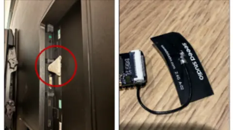 US Department of Justice The device was allegedly concealed in toilet paper.