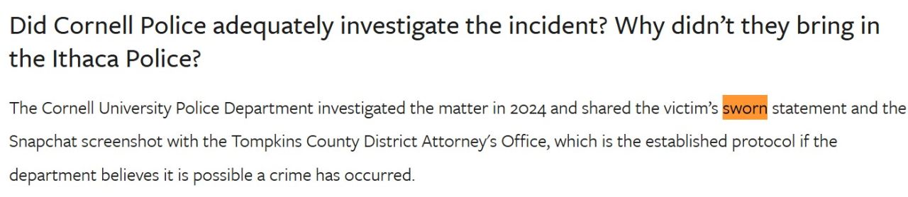 Cornell's amended answer as it appeared Friday.